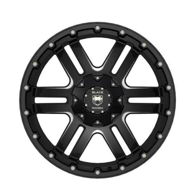 Black Mamba M-3 20x9 Matt Black with Machined Rivets and Milling