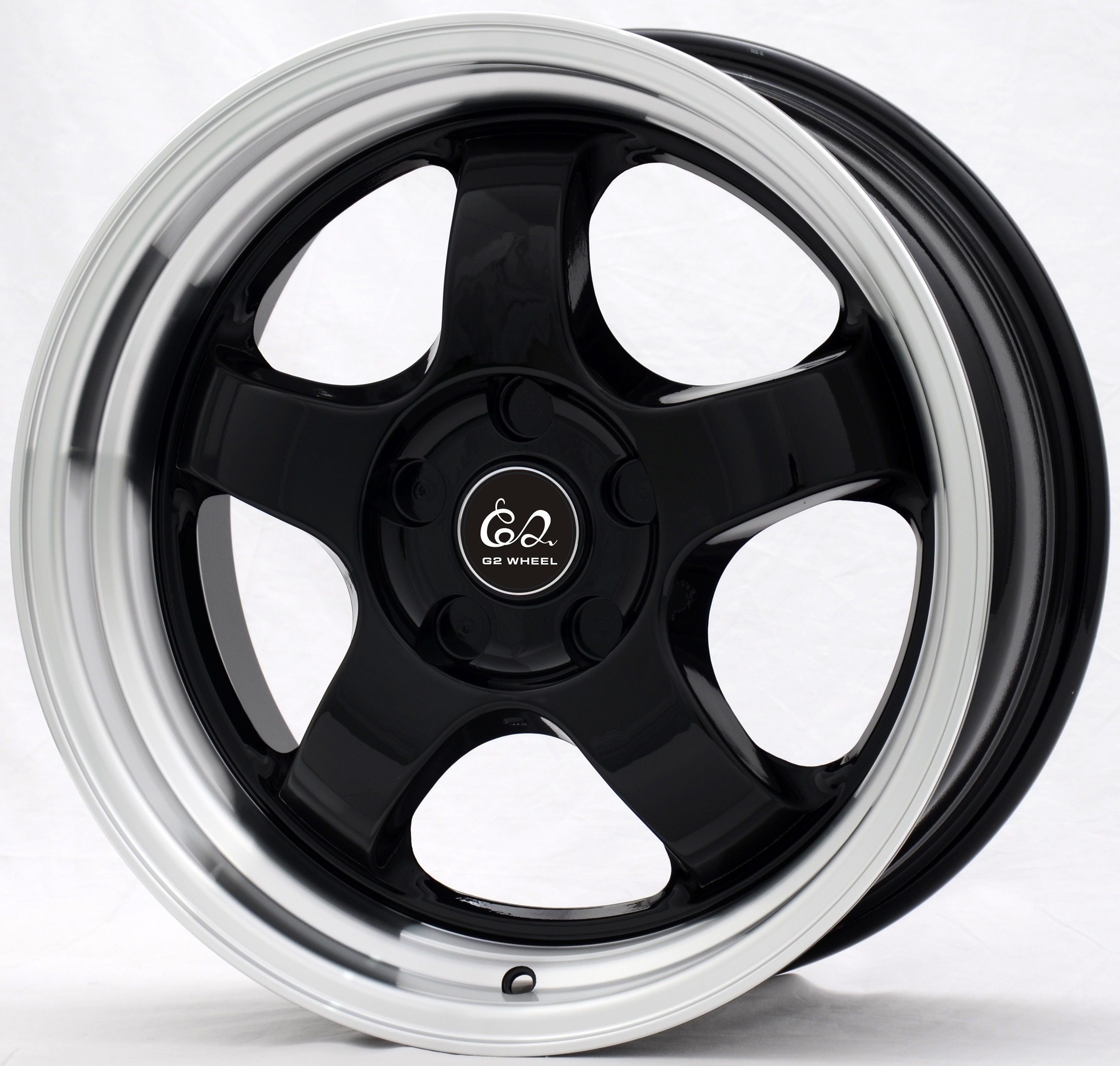 G2 G2-23 17x7 Gloss Black with Machine Lip - BSA Wheels