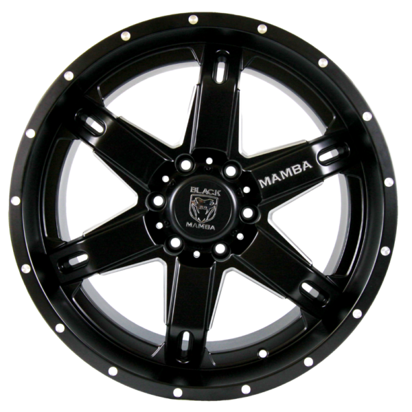 Black Mamba M-10 20x9 Matt Black with Machined Rivets and Milling