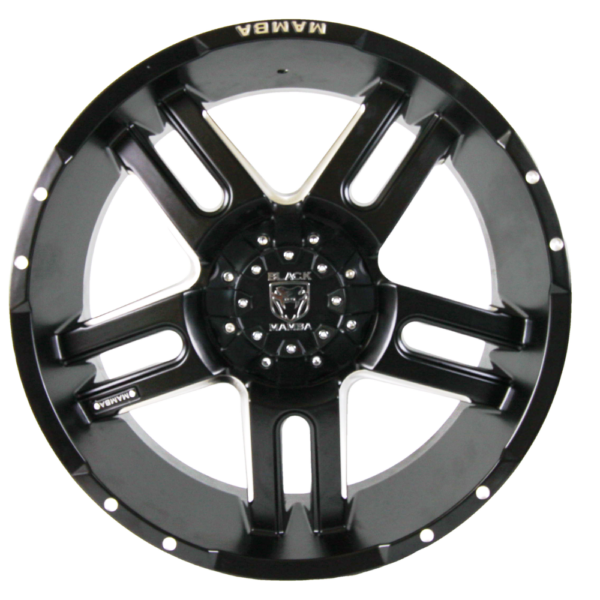 Black Mamba M-11 20x9 Matt Black with Machined Rivets and Milling