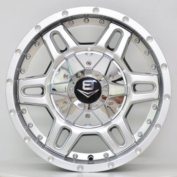 V8 V-11 20x9 Hyper Silver with Machined Rivets