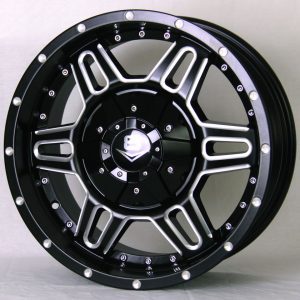 V8 Wheels V-11 V11 Matt Black Machine Milling