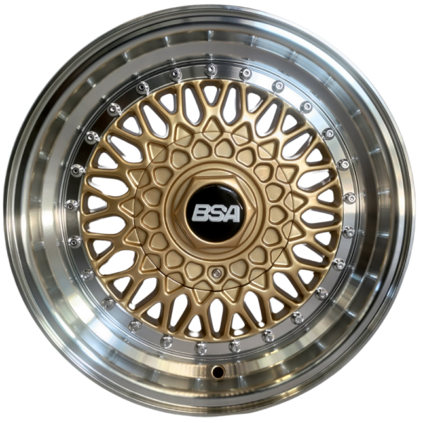 BSA BSA-004 15x7 Gold With Machined Lip And Silver Rivets