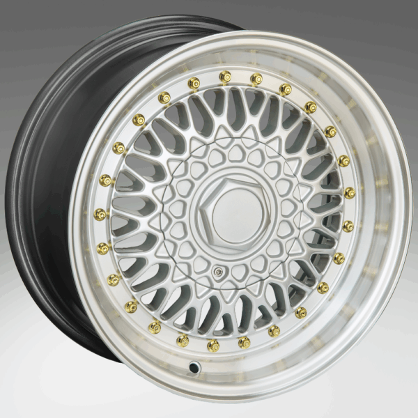 BSA BSA-004 15x7 Hyper Silver With Machined Lip And Gold Rivets