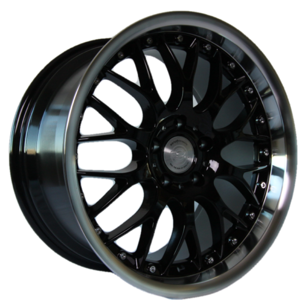 AU Racing AU-378 18x9.5 Black with Machine Side