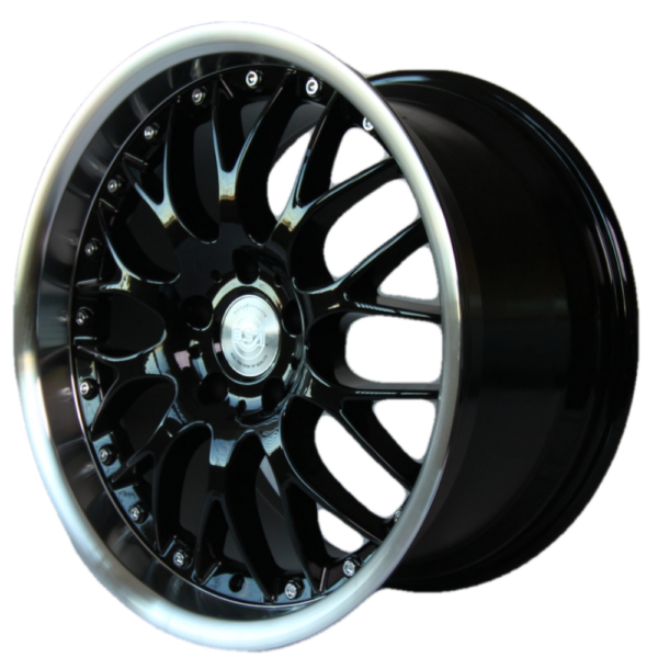 AU Racing AU-378 18x9.5 Black with Machine Side