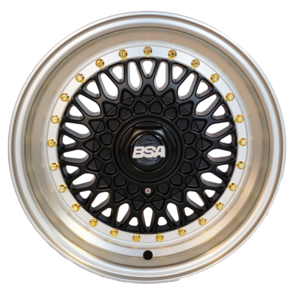 BSA BSA-004 15x7 Matte Black with Machine Lip And Gold Rivets